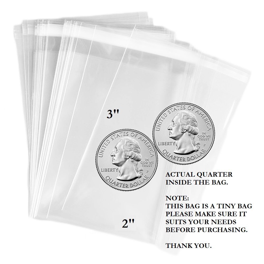 100pc 2Mil Clear Flat Re-Sealable Food Grade Cellophane OPP Bags for Candy,...