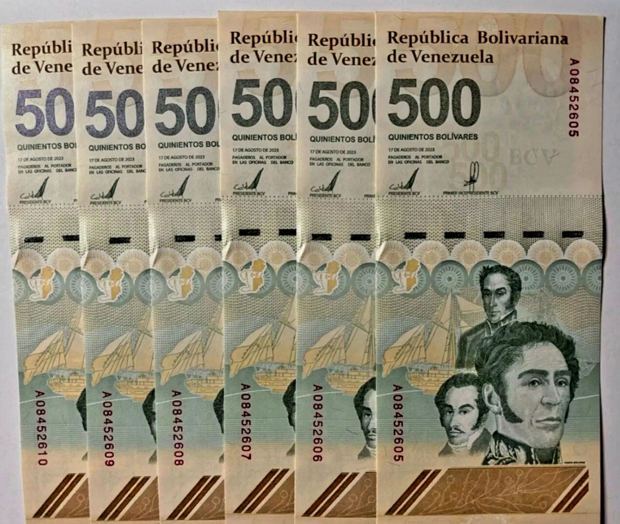 Venezuela 500 Digitales qty 5 2023 UNC 500 Million bolivar Soberano
