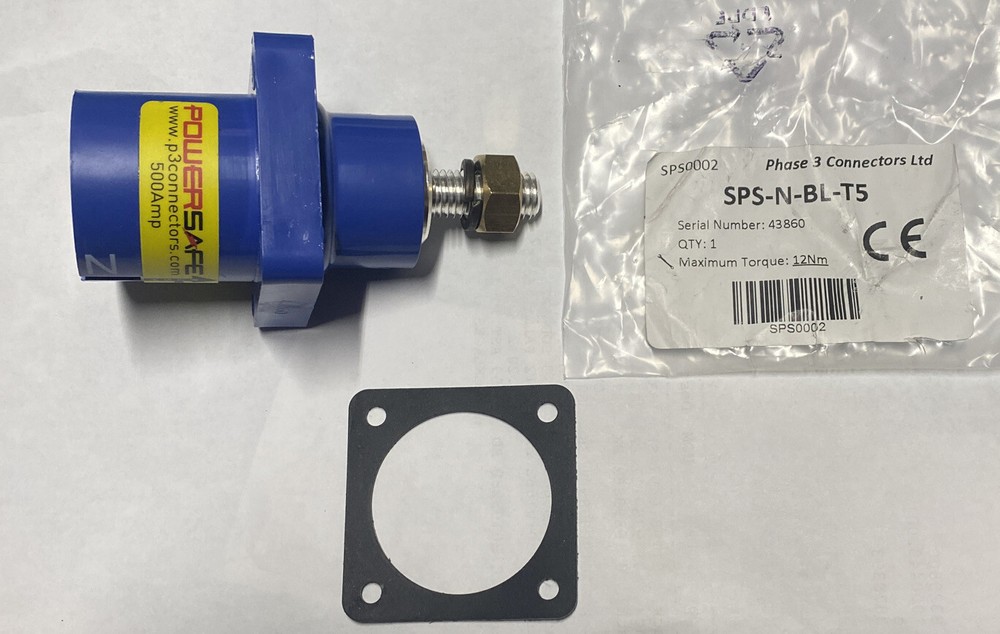 Powersafe Neutral Panel Mount 500A - Source Socket   Phase 3 SPS-N-BL-T5