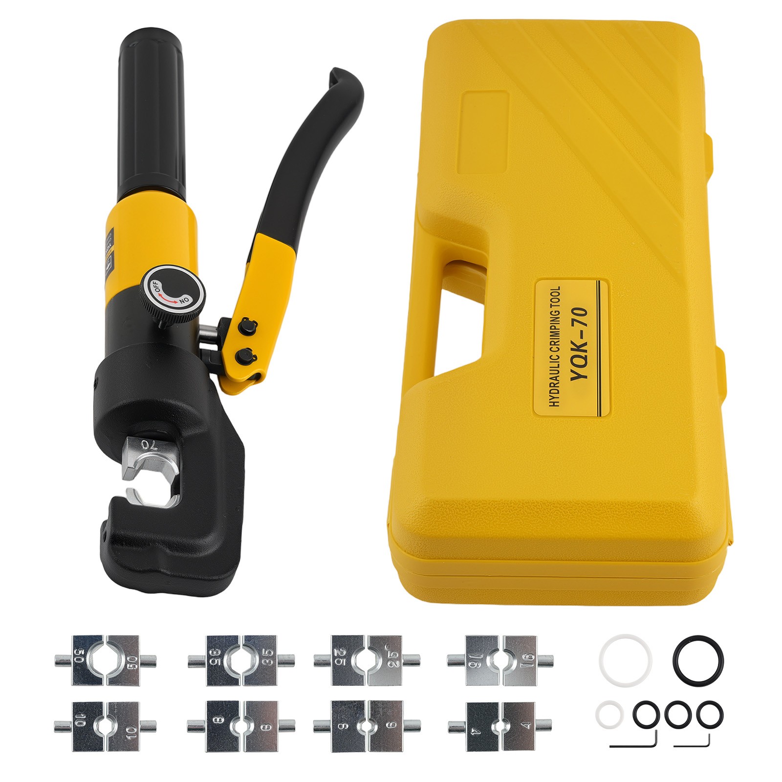 Wire Terminal Crimper Tool Kit with 9 Dies 12AWG-2/0AWG for Electrical Cable