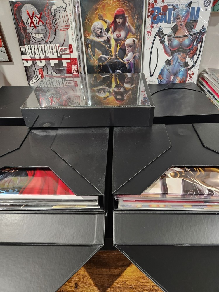Comic Book Storage Folio Case Folder Drop Back Box Hold 15 Bagged 20 Loose BCW