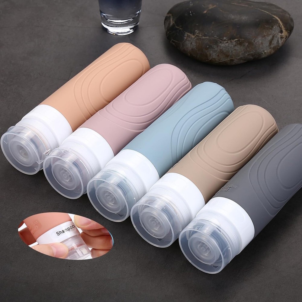 Silicone Travel 5 pc Set Squeezable 3 Ounce