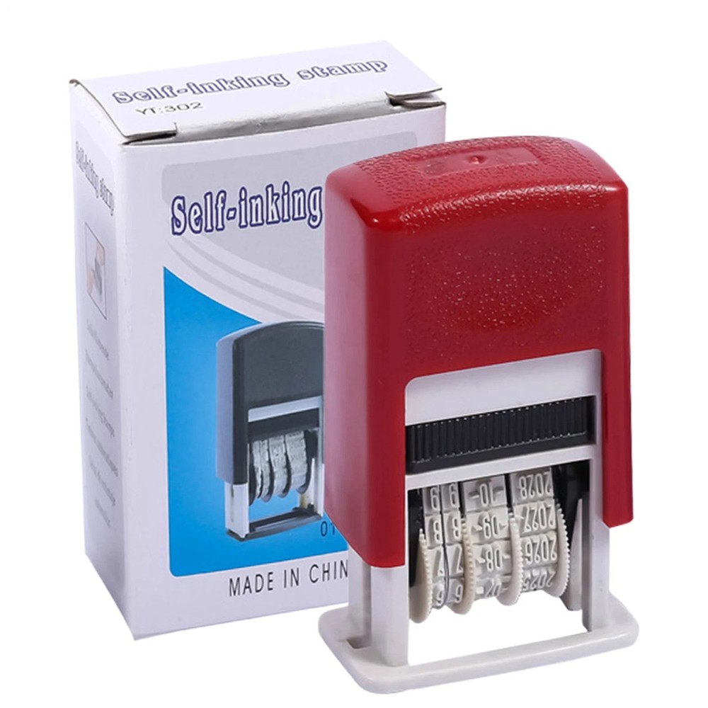 Handle Rubber Stamper Line Dater Adjustable Rubber Date Stamper for Office**