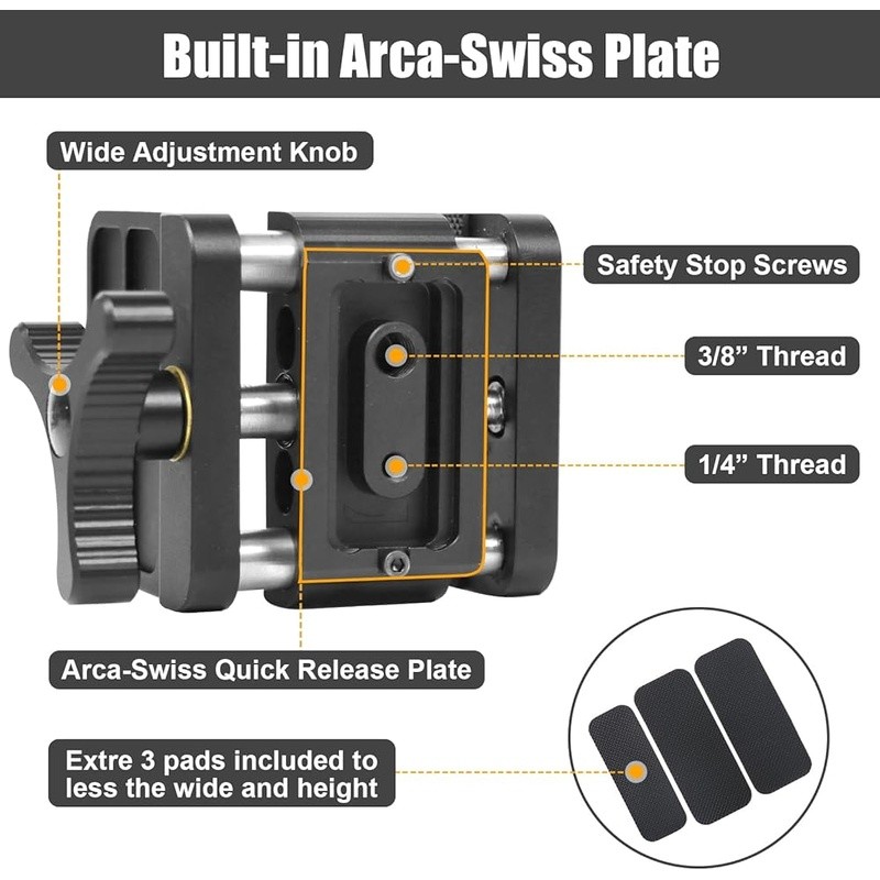 Durable Aluminum Shooting Saddle Clamp Universal Mount Quick Release Easy Setup