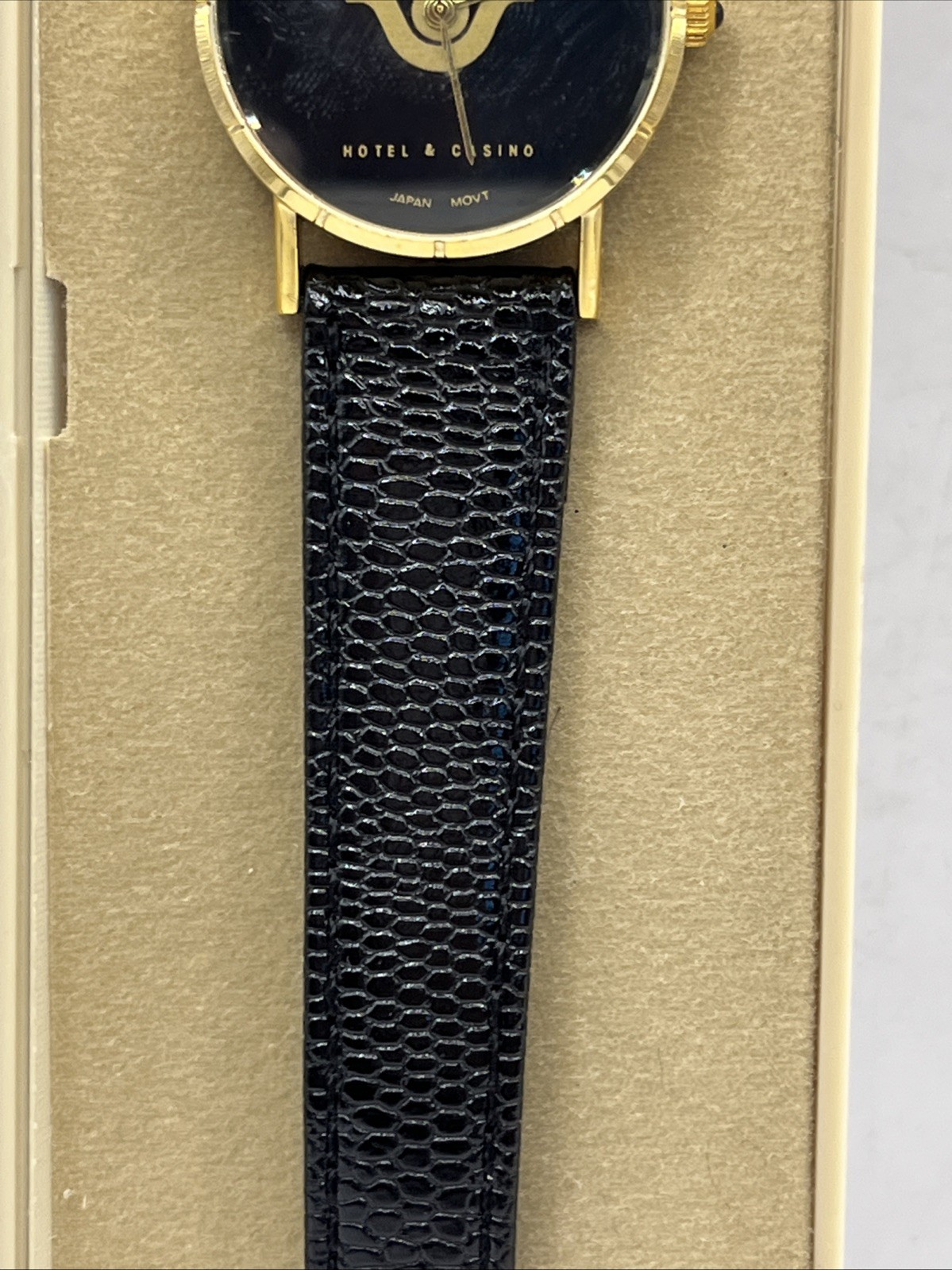 Vintage El Cortez Las Vegas Men’s Quartz Watch Leather Strap