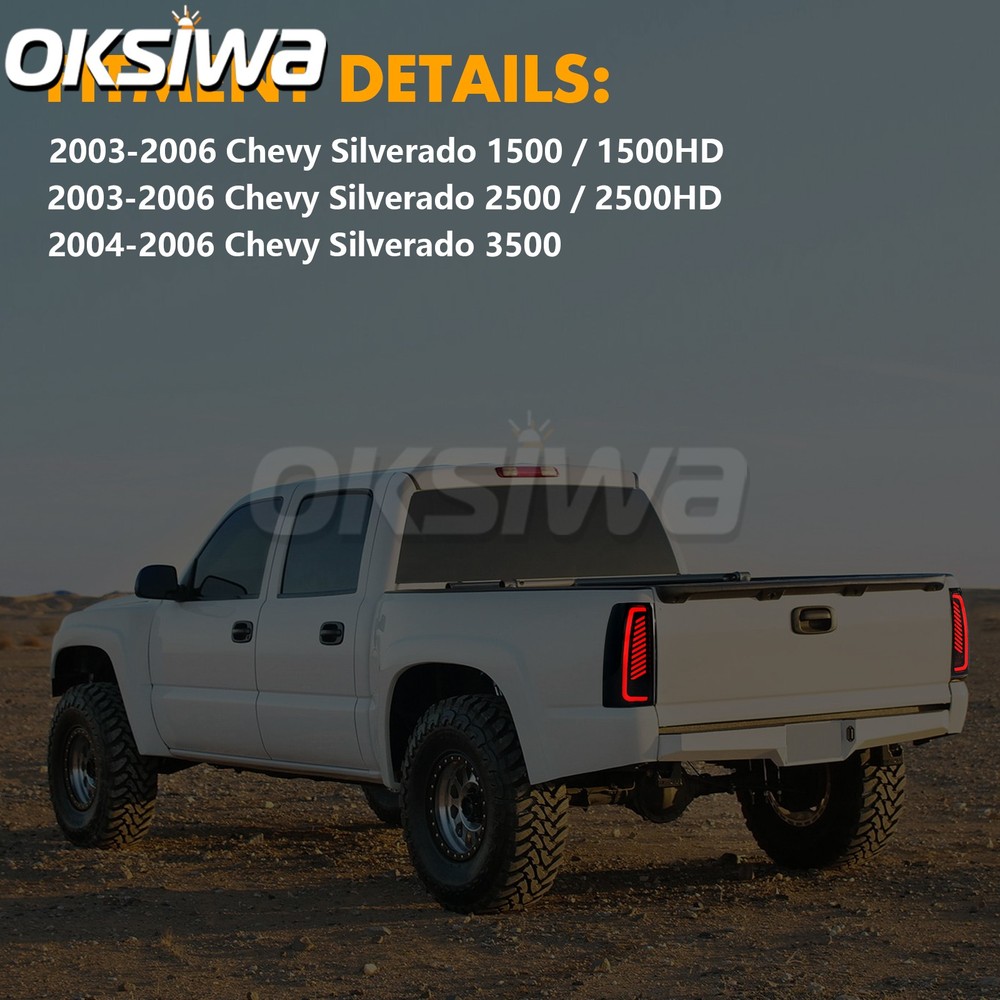 Sequential LED Tail Lights for Chevy Silverado 2003-2006, with StartUp Animation