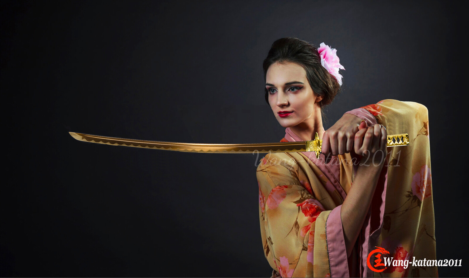 All Gold Katana 1095 Steel Sharp Battle Ready Japanese Samurai Functional Sword