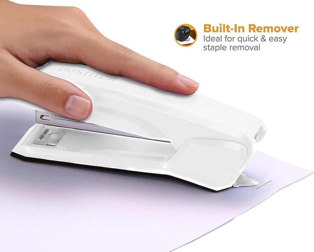 Lightweight Elegant Office Stapler with Visual Alert & Staple Storage, 20 Sheets