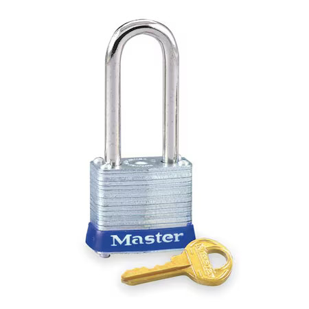 Master Lock 7Kalj Padlock, Keyed Alike, Long Shackle, Rectangular Steel Body,