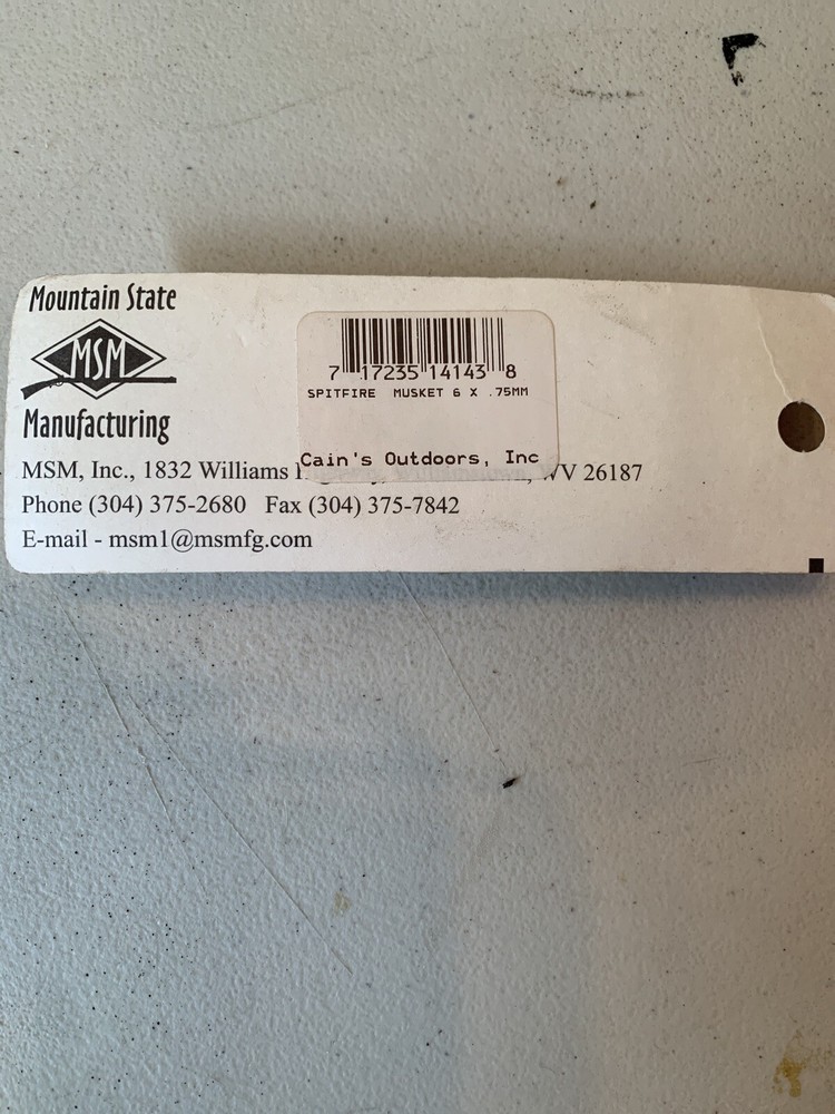 Mountain State Manufacturing Spitfire Musket Nipple
