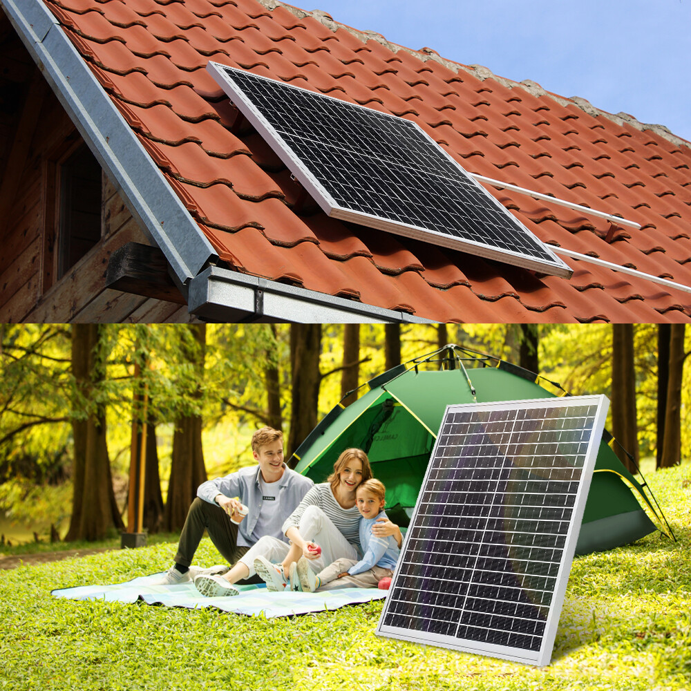 200 Watt Solar Panel Monocrystalline High-Efficiency Module PV Power Panels 2PCS