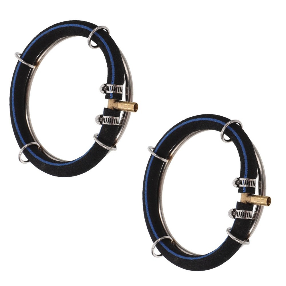 2pcs Fish Tank Pond Oxygen Bubble Diffuser Rings - Stainless Steel Air Diffuser