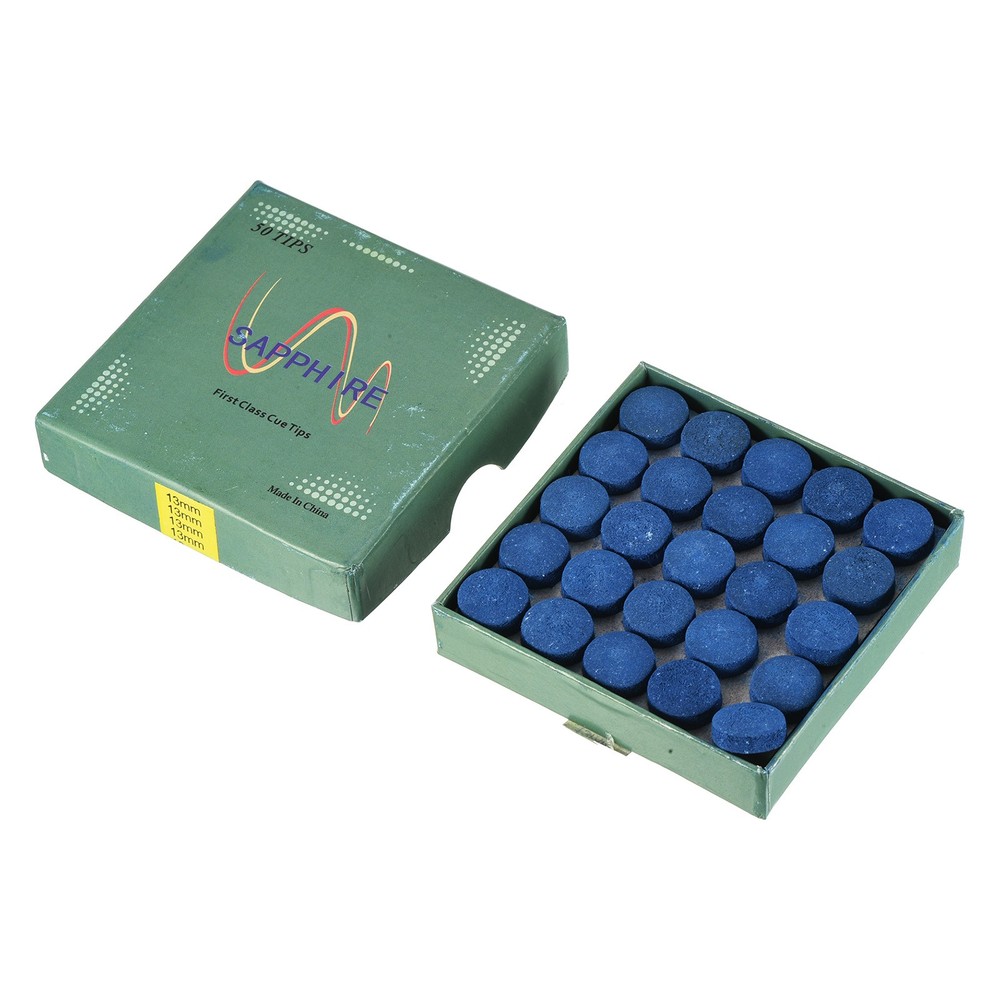 13mm Billiard Slide Stick Tips, 50pcs Replacement Tips, Blue