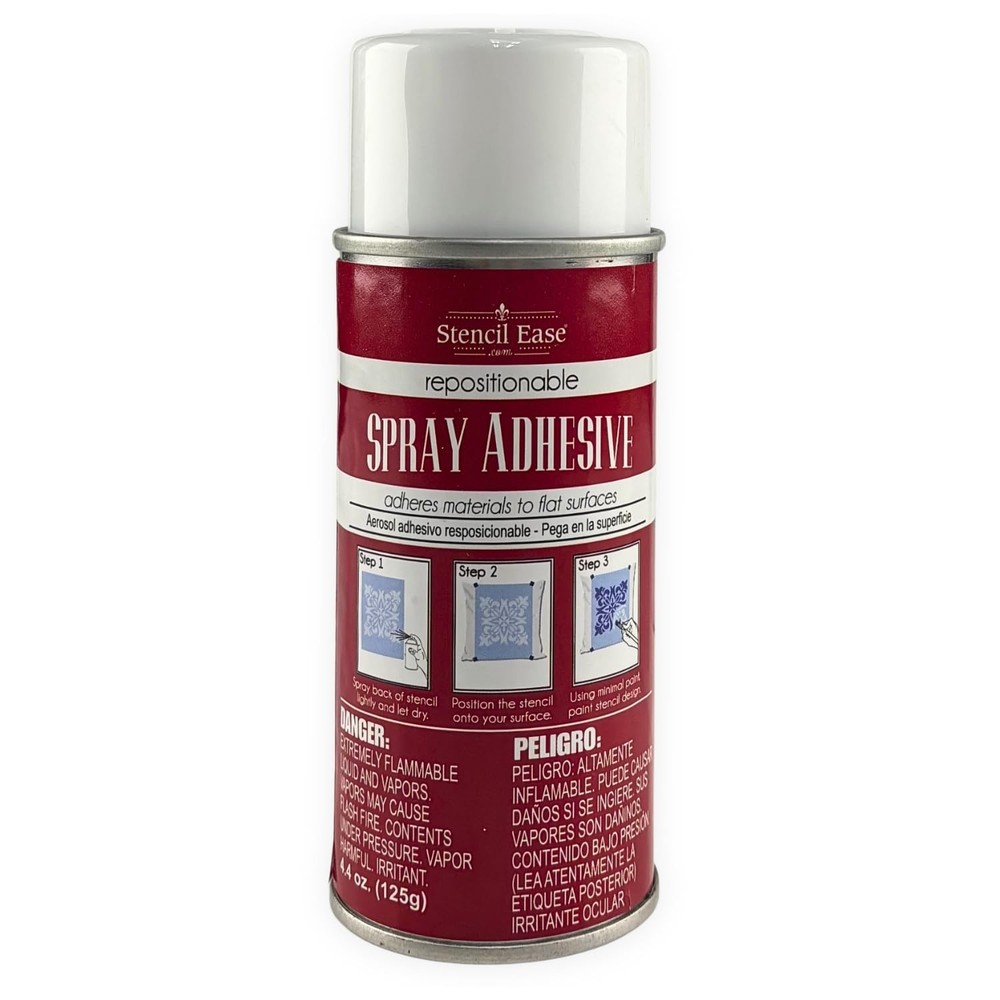 Stencil Ease Stencil Adhesive Spray – Repositionable, Low-Tack Temporary H