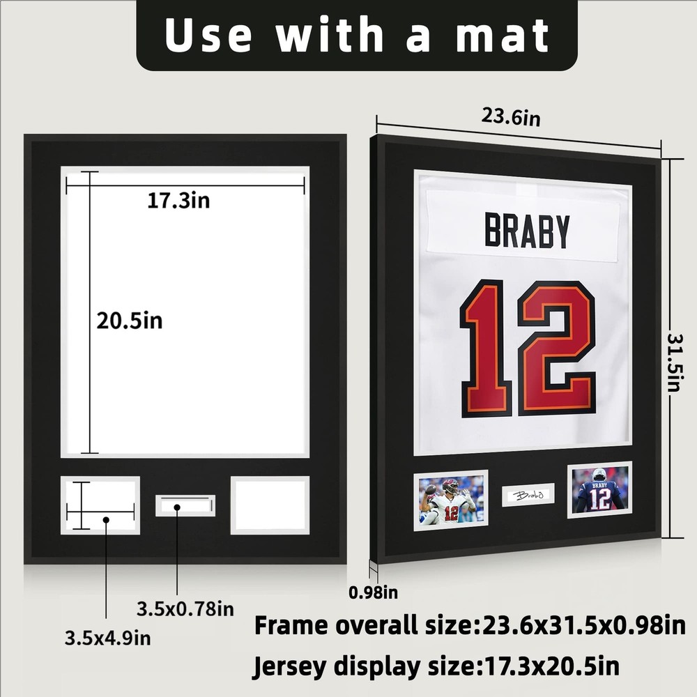 CCDCC 24x32 Aluminum Shadow Box Jersey Frame 1 Pack, Black 1