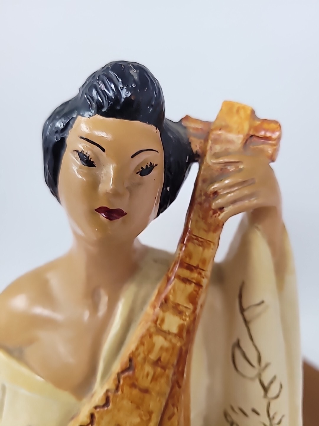 Japanese Asian Chalkware Vintage Two Figurines 12"