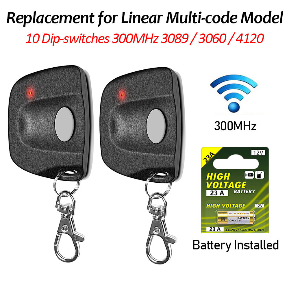 308911 Gate Clicker 10-dip for Linear,3089 Multi-Code Gate Opener Remote 300 MHz
