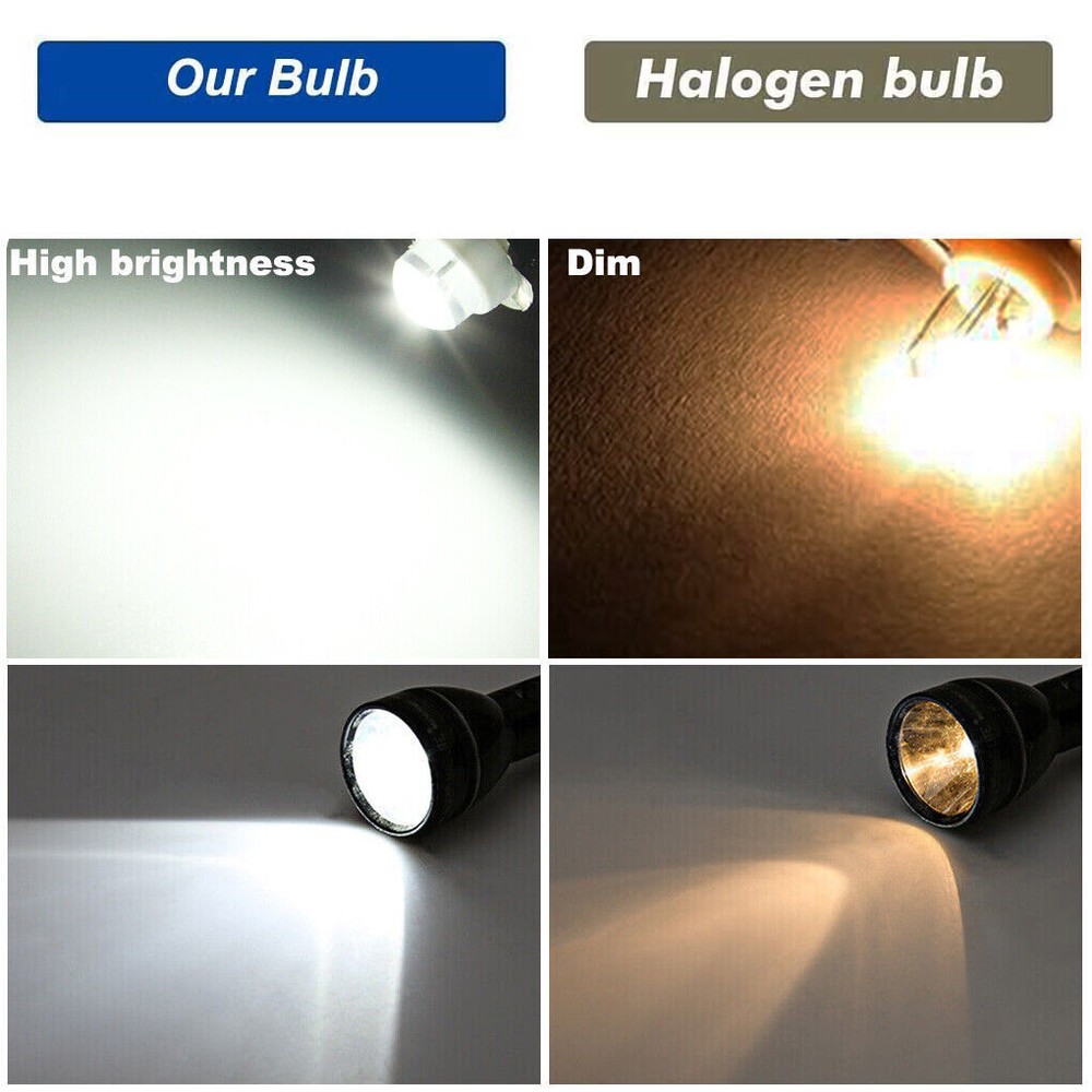 2 Pack Bright White LED 5W E10 Screw Base Bulb for 3V Realist ViewMaster Viewers