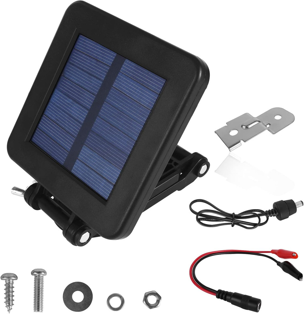6V Solar Panel for Deer Feeder, Efficient Charger W/Adjustable Mounting Bracket