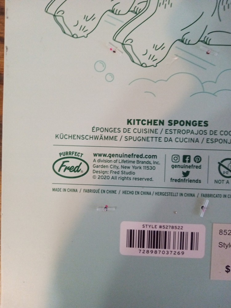 Fred Cat Kitten Orange & Grey Cats Kittens Kitchen 2 Sponge Pack Set