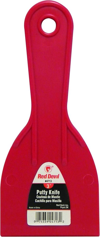 Red Devil 4718 3-Piece Plastic Putty Knife Set, Scraper Tool, Spackle & Paint, 1
