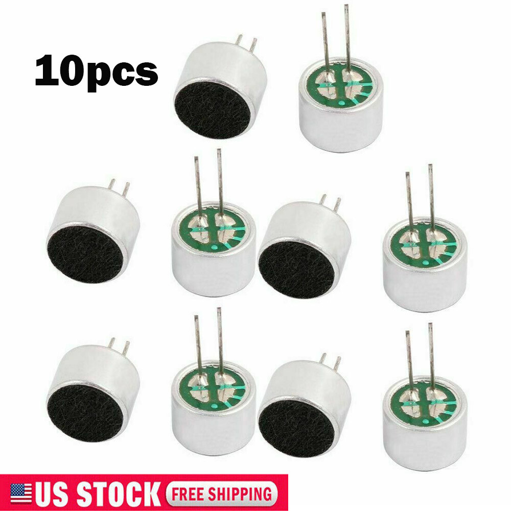 10pcs Electret Condenser Microphone Cylindrical High Sensitivity -30-44dB 9x7mm