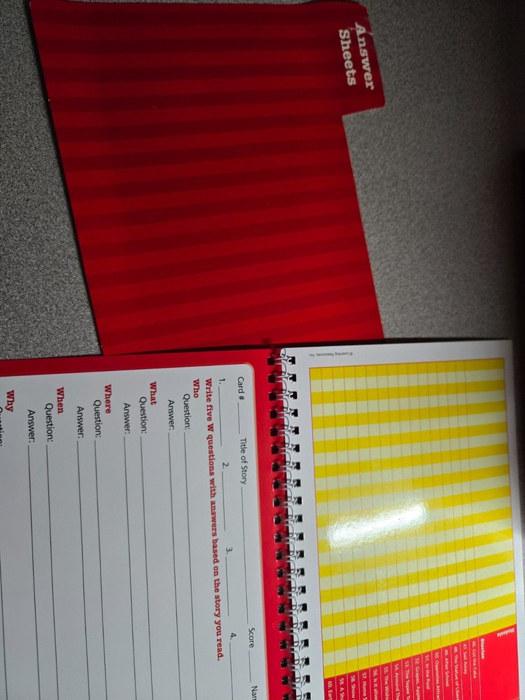 Reading Comprehension Cards – Set 2 (Learning Resources) Great for SPED~Good