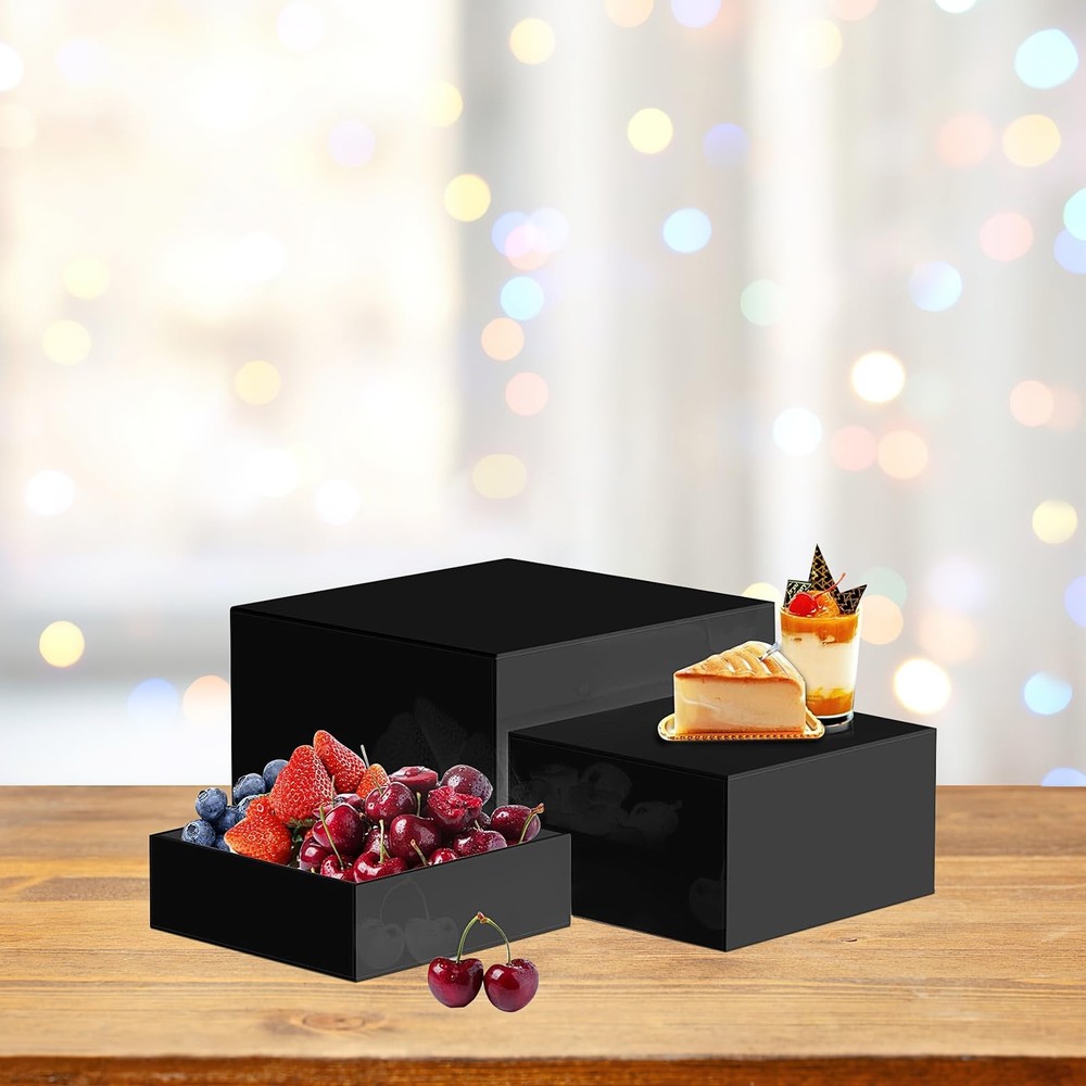 6 Pcs Buffet Risers,Food Risers for Buffet Display,Acrylic Cube Display Nesti...