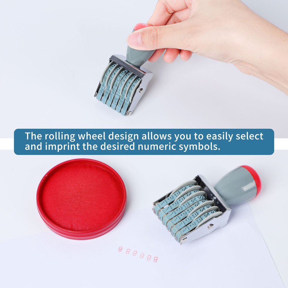 6 Digits Number Roller Stamps Multi-Function DIY Scrapbooking Numbering Stamp