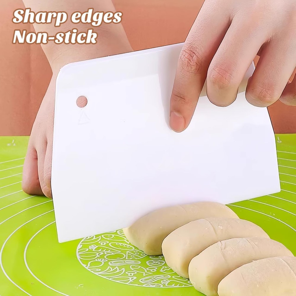 2pcs Plastic Cake Scraper, Non- Stick Cake Icing Smoother, Cake Scraper Smoot...