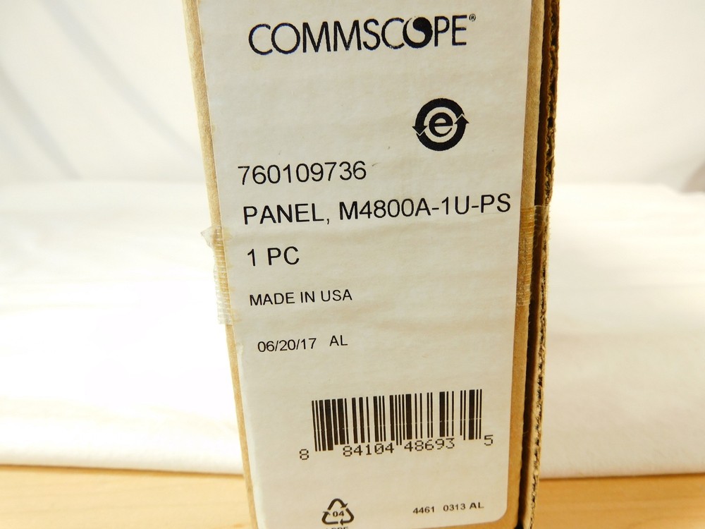 760109736 CommScope M4800A Angled Copper Patch Panel, 48-Port, 1 RU, Black