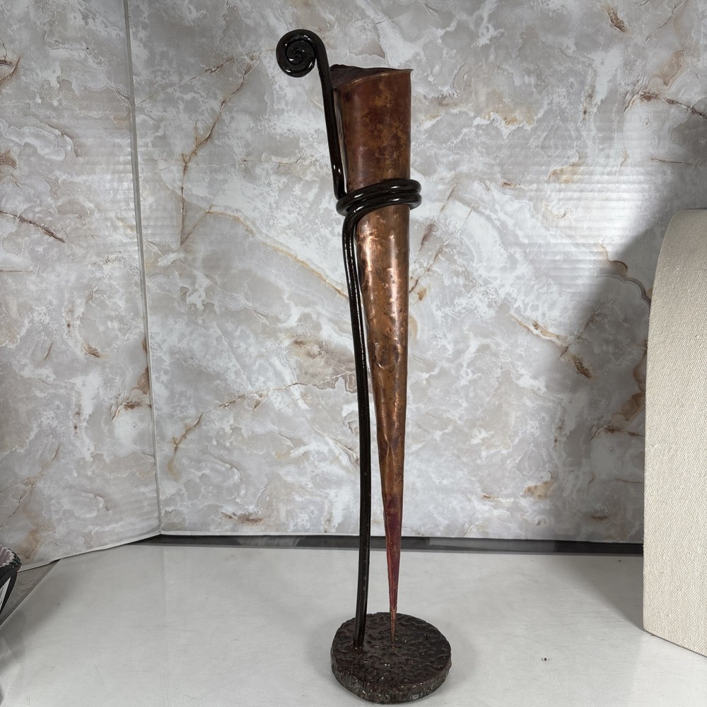 Postmodern Copper Vase 15.5”