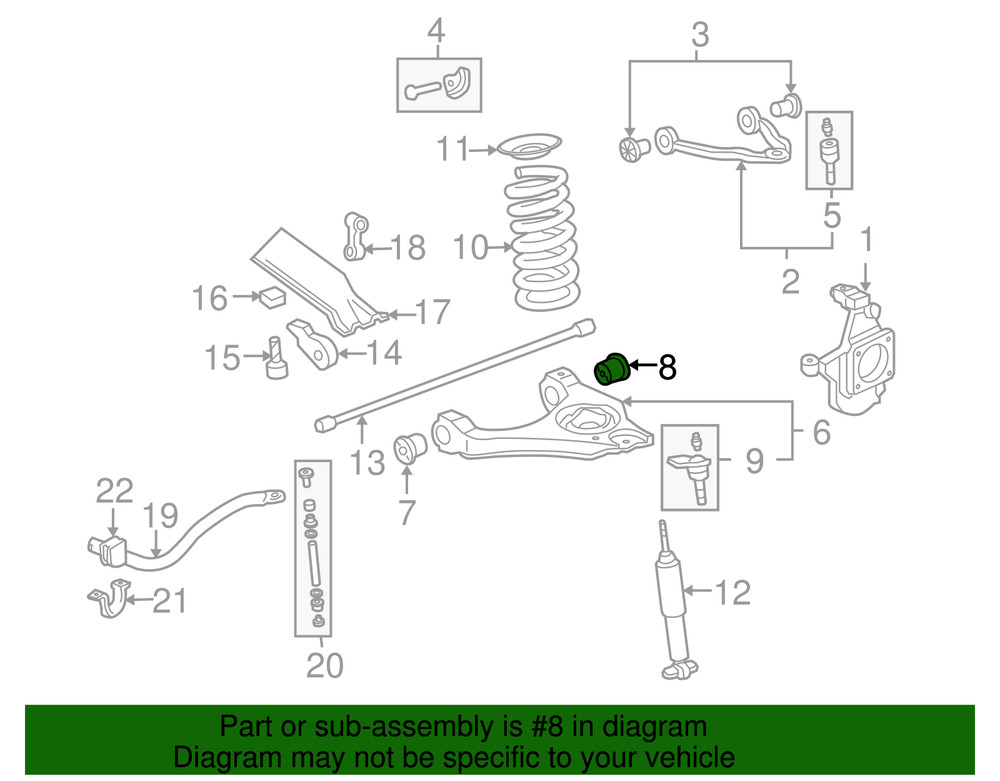 Genuine GM Lower Control Arm Rear Bushing 15034802