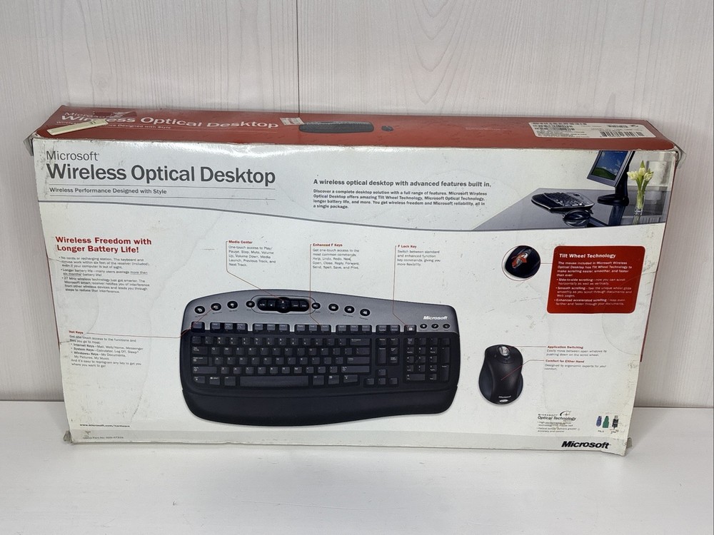 Microsoft Wireless Optical Desktop Keyboard Mouse 1006 1008 1010PC MAC