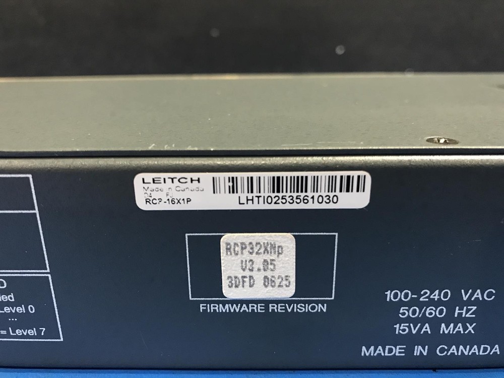 Leitch RCP-16X1P 16x1p Programmable Pushbutton Remote Panel