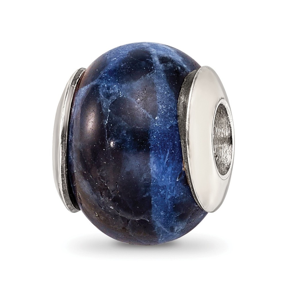 Silver Reflections Sodalite Stone Bead QRS1733