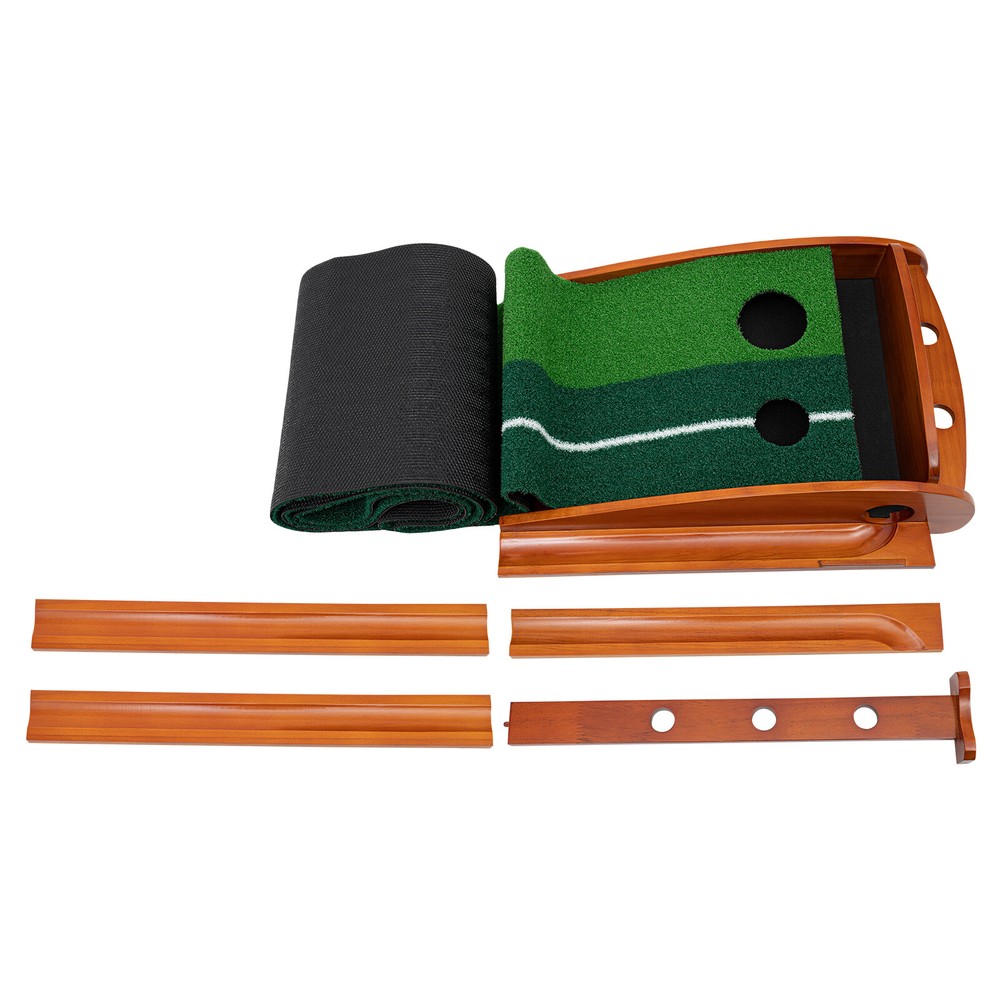Indoor Golf Putting Green Practice Mat Exerciser W/Auto Ball Return Training Aid