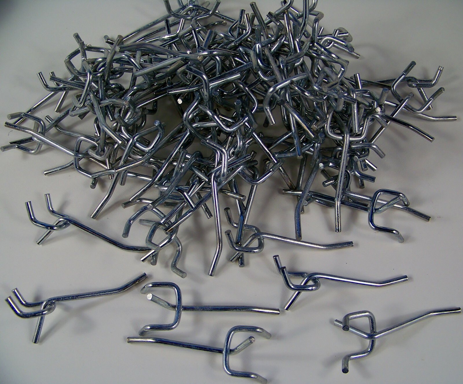 100pc 2 inch PEGBOARD HOOKS for 1/8" & 1/4" Peg Board Zinc Plated 2" Metal Hook