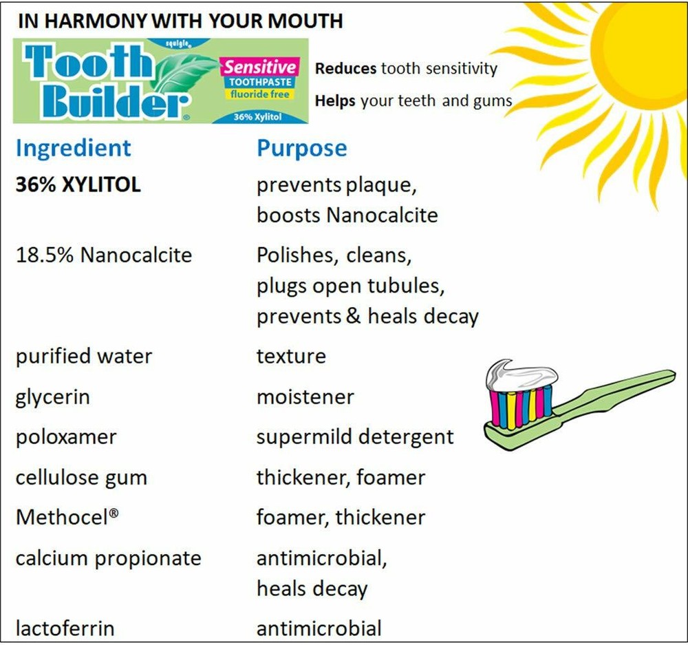 Squigle Tooth Builder Sensitive Toothpaste Prevents Canker Sores - 2 Pack