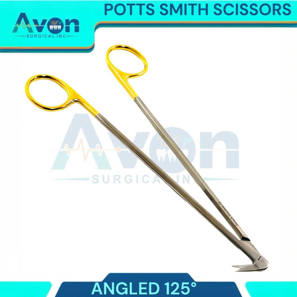 3pcs Set - Potts Smith Vascular Scissors, 25°, 90°, 125°, Angled Blades, Sharp