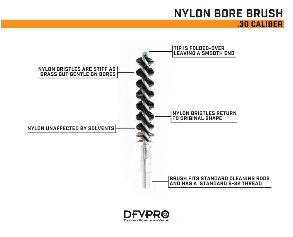 .30 Caliber Nylon Bore Brushes 10 Pack