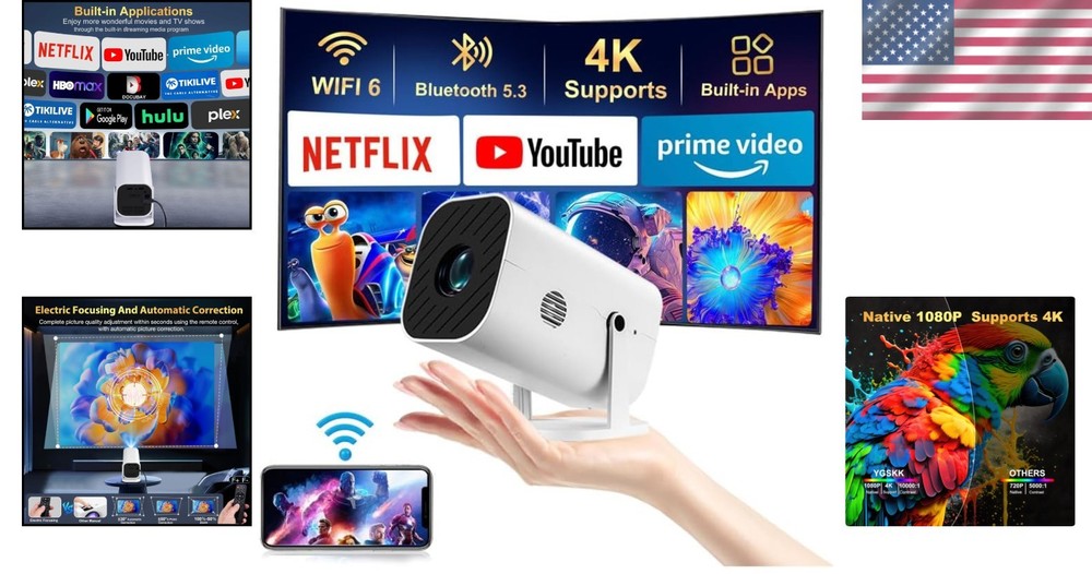 Electric Focus & 210° Rotation Mini Projector