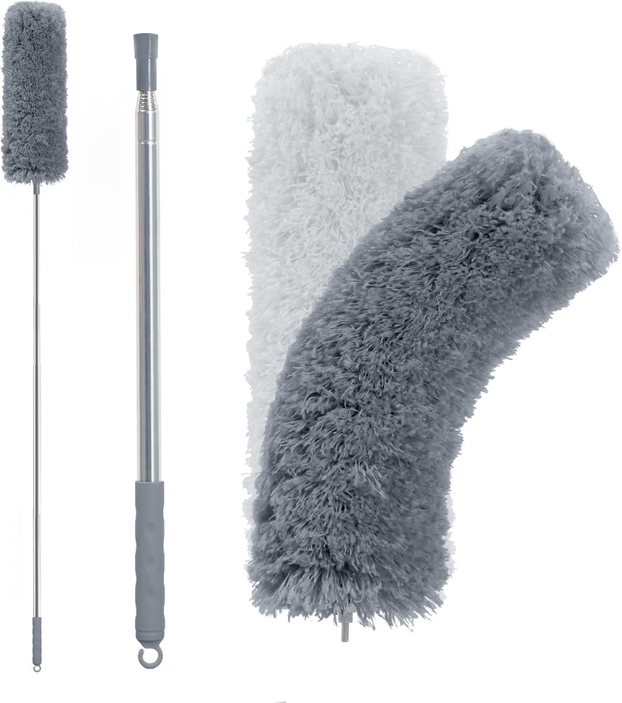 Microfiber Feather Duster with 100 Inches Extension Pole, Dusters for Cleaning H