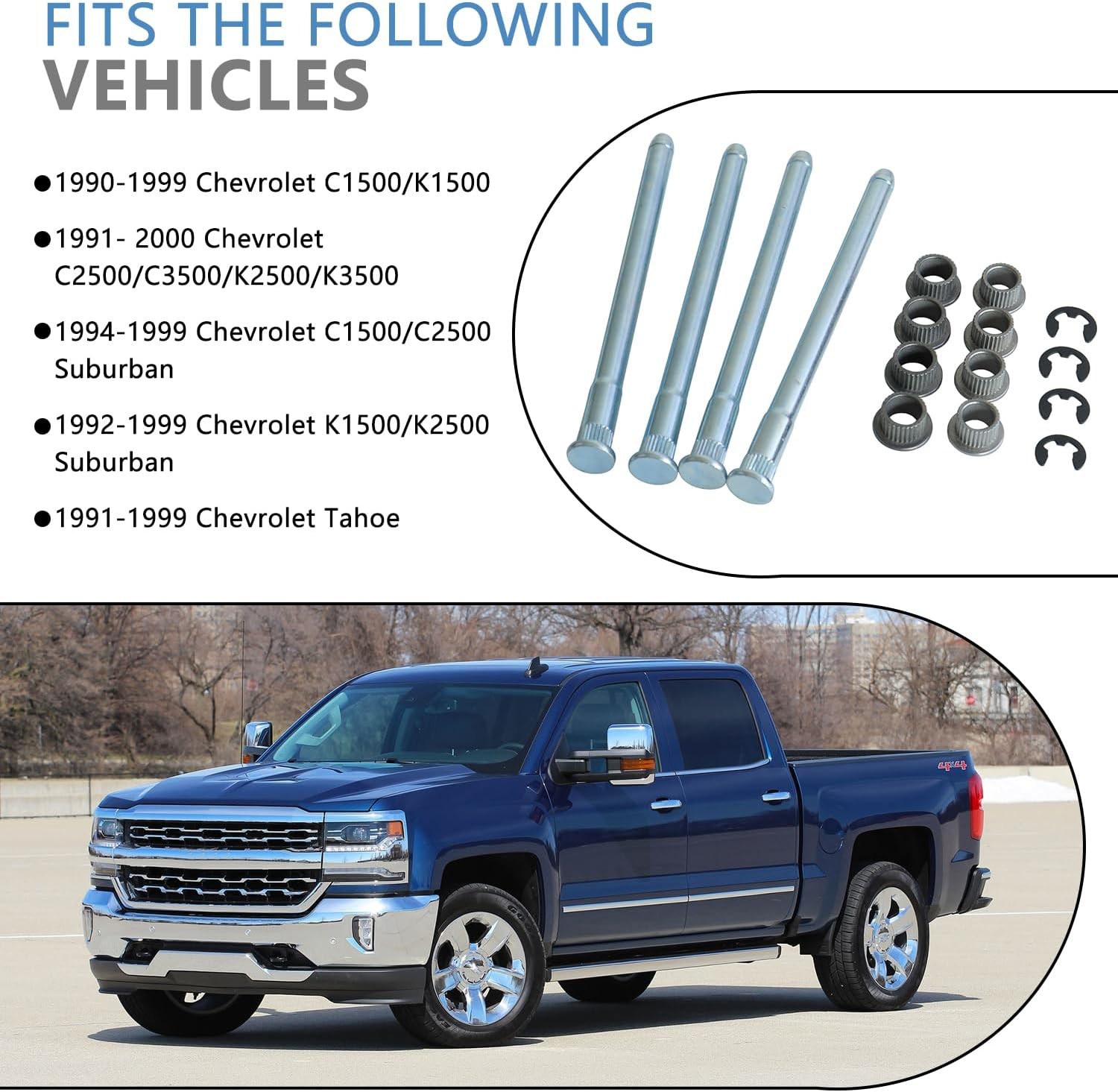 “Door Hinge Pin Bushing Repair Kit for Chevy GMC 1500 2500 3500 Tahoe Suburban”