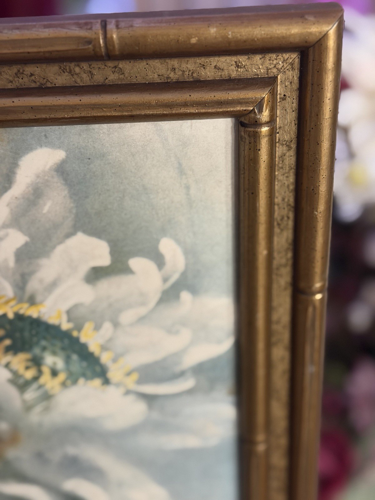 Asian Lotus Wall Art Framed Chinese Style Birds Bamboo Decor