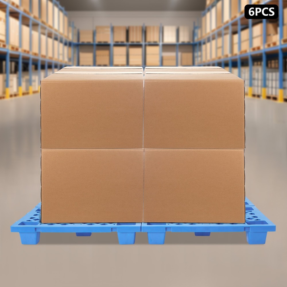 60x40x10cm 6Pcs Plastic Pallets Rectangular Pallets Interlocking Storage Pallets