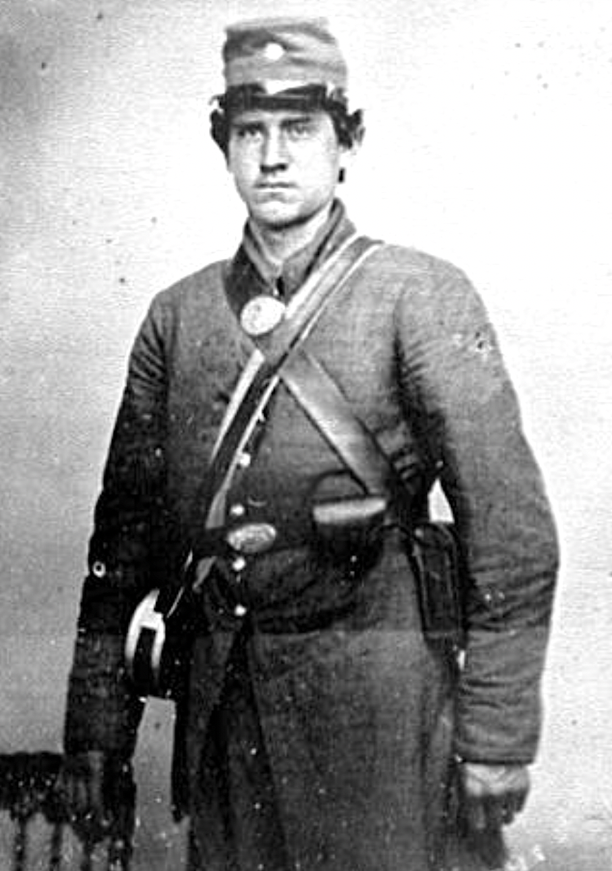 Confederate Civil War Kepi of Grey Wool with Leather Brim - Size Extra Small