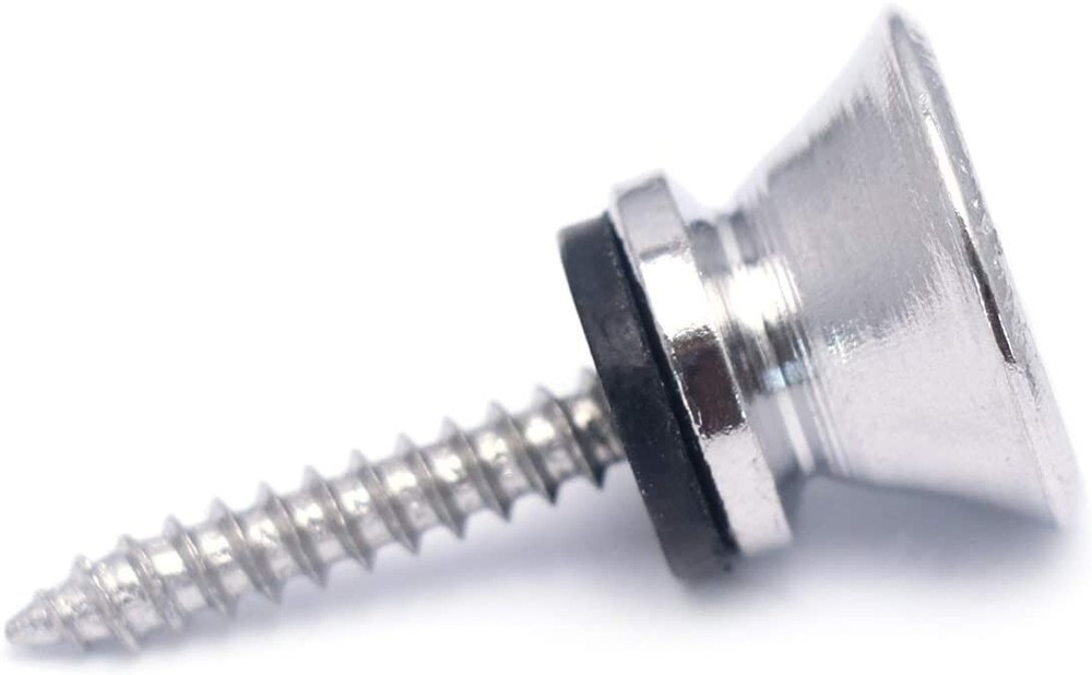 Guitar Strap Button Locks Quick Release Security Retainer Anti-Rust Metal Silver