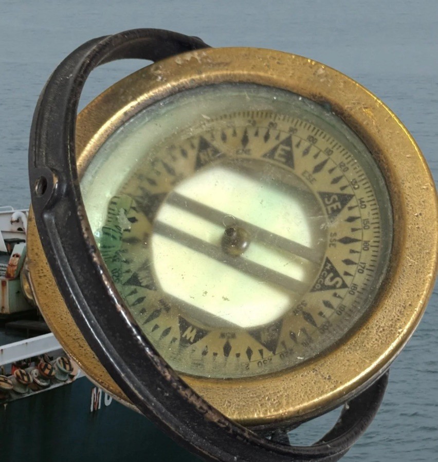 Vintage Brass Marine Compass by M.C. Co.