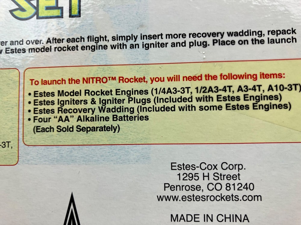 Estes Super Shot Flying Model Rocket Launch Set #1485 - Sealed